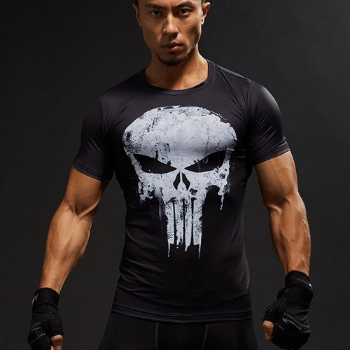 PUNISHER Compression Shirt for Men (Short Sleeve)