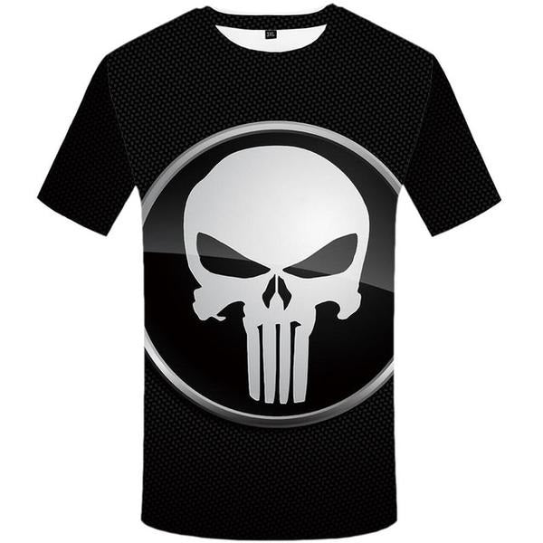 PUNISHER White Skull Art Casual T-Shirt for Men