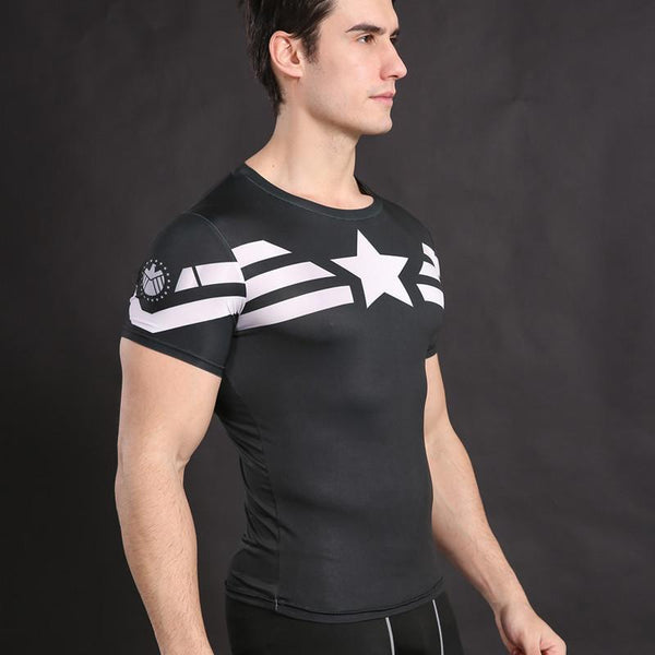 **SHIPS FROM USA** CAPTAIN AMERICA Compression Shirt