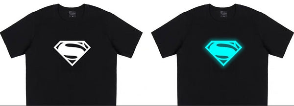 Glow In Dark SUPERMAN Logo Casual T-Shirt