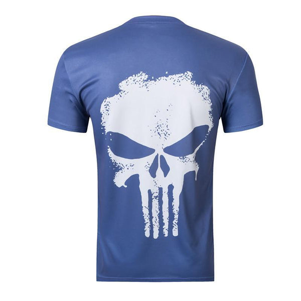 Short Sleeve PUNISHER T-Shirt for Men (Blue/White/Black)
