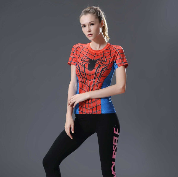 SPIDERMAN Compression Shirt for Women (Short Sleeve)