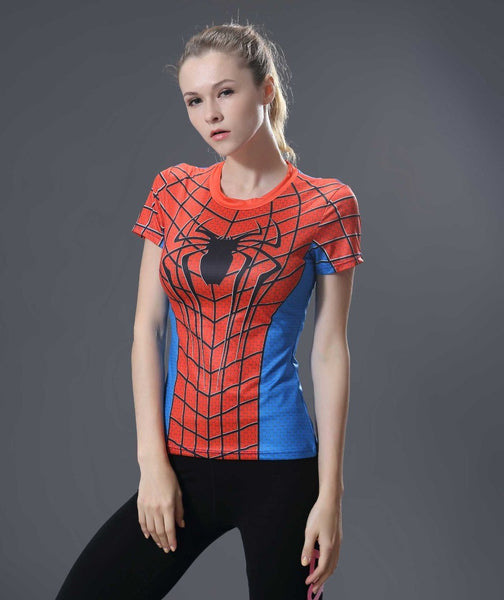 SPIDERMAN Compression Shirt for Women (Short Sleeve)