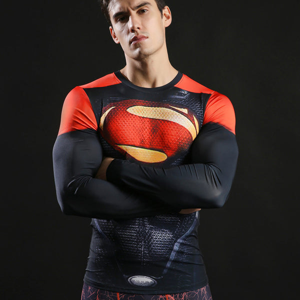 SUPERMAN Compression Shirt for Men (Long Sleeve)