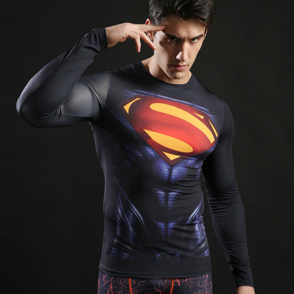 SUPERMAN Compression Shirt for Men (Long Sleeve)
