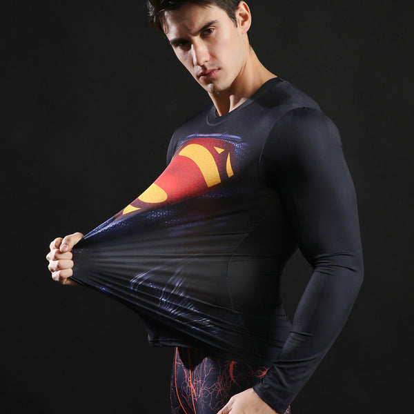 SUPERMAN Compression Shirt for Men (Long Sleeve)