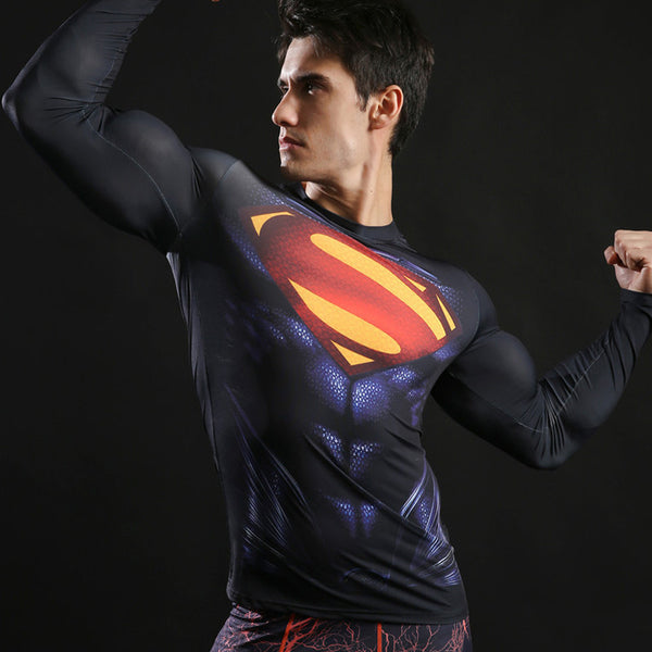 SUPERMAN Compression Shirt for Men (Long Sleeve)