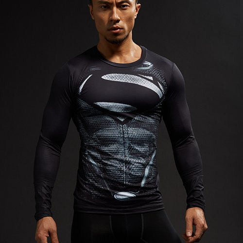 SUPERMAN Compression Shirt for Men (Long Sleeve)