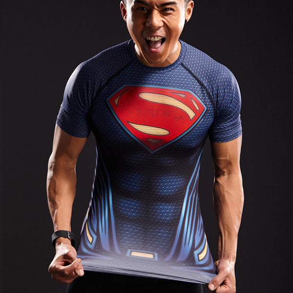 SUPERMAN Compression Shirt for Men (Short Sleeve)