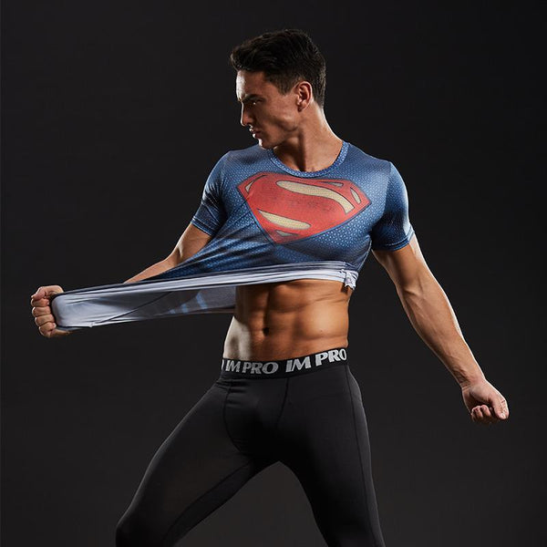 SUPERMAN Compression Shirt for Men (Short Sleeve)