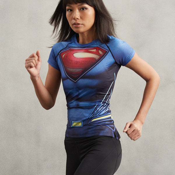 SUPERMAN Compression Shirt for Women (Short Sleeve)