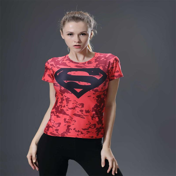 SUPERMAN Compression Shirt for Women (Short Sleeve)