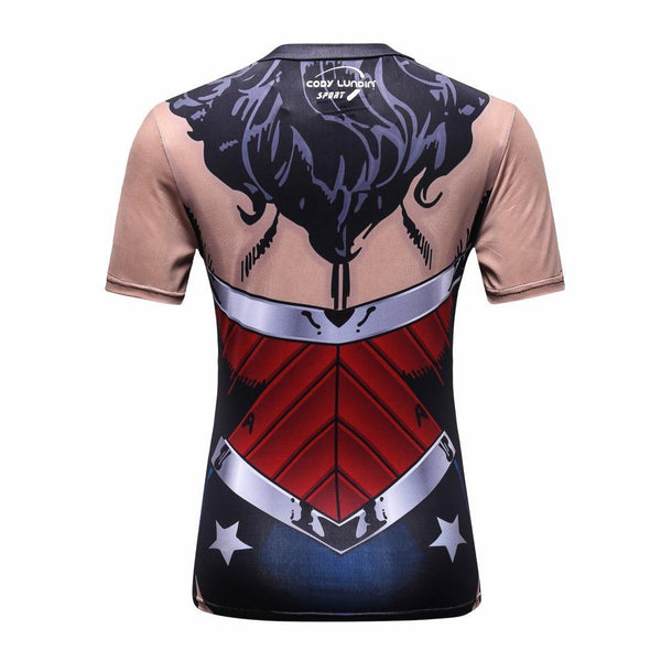 WONDER WOMAN Compression Shirt for Women (Short Sleeve)