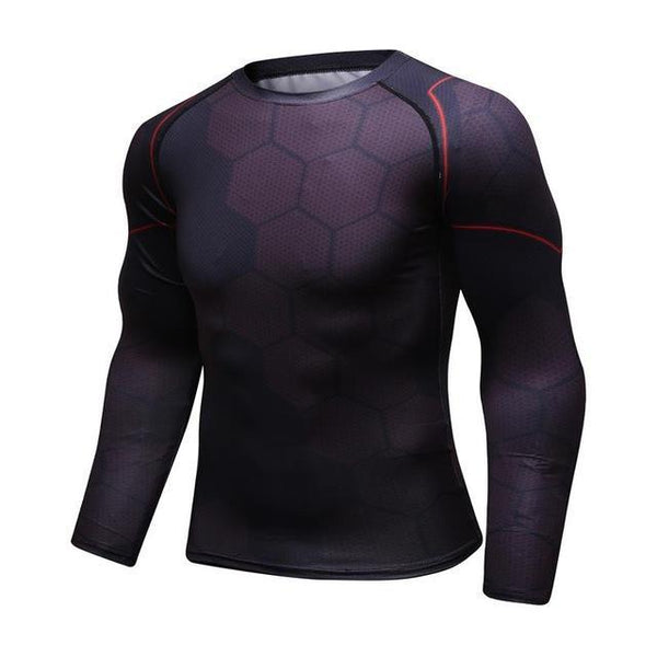 Avengers 3 Dark IRON MAN Long Sleeve Compression Shirt