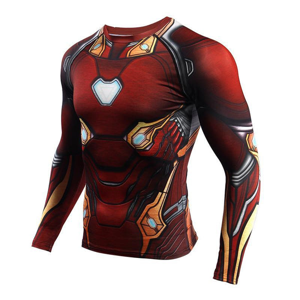 Avengers 3 IRON MAN Long Sleeve Compression Shirt for Men