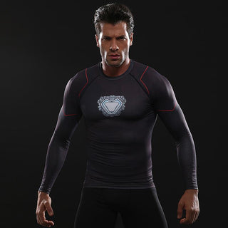 Avengers 3 IRON MAN Long Sleeve Compression Shirt for Men