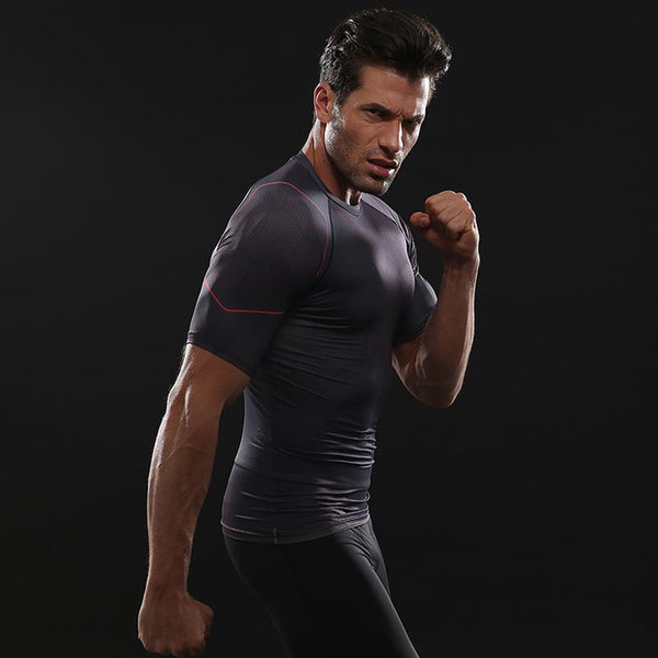 Avengers 3 IRON MAN Short Sleeve Compression Shirt