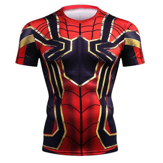 AVENGERS 3 Short Sleeve SPIDERMAN Compression Shirt for Men