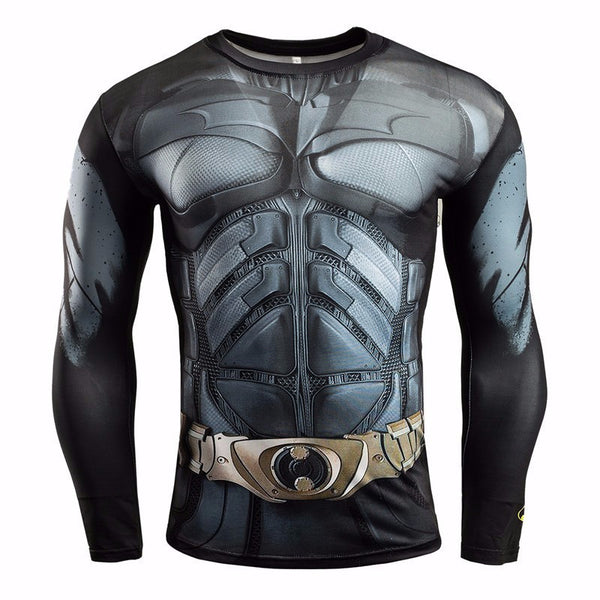 Black Panther Workout Clothes For Men - Long Sleeve Compression