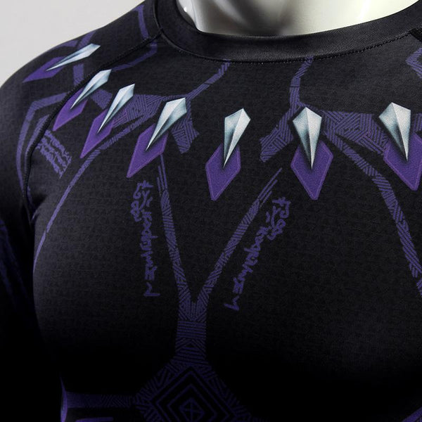 Avengers 3 BLACK PANTHER Long Sleeve Compression Shirt for Men