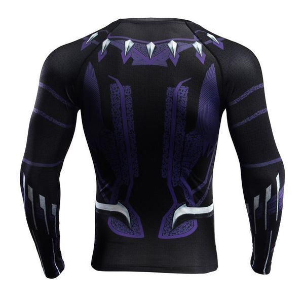 Avengers 3 BLACK PANTHER Long Sleeve Compression Shirt for Men