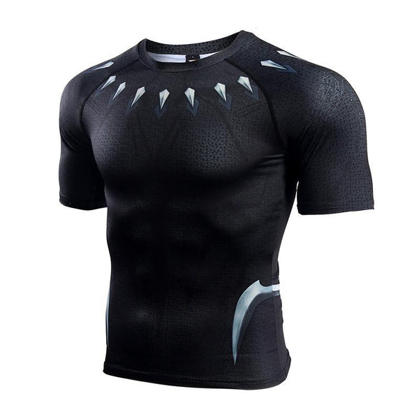 Infinity War BLACK PANTHER Short Sleeve Compression Shirt