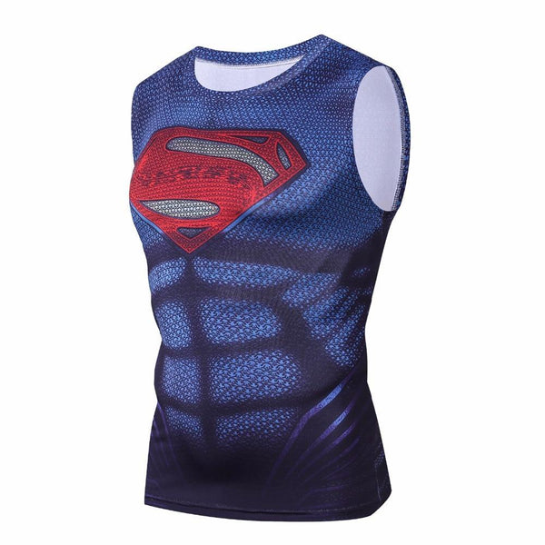 Blue Superman Compression Tank Top