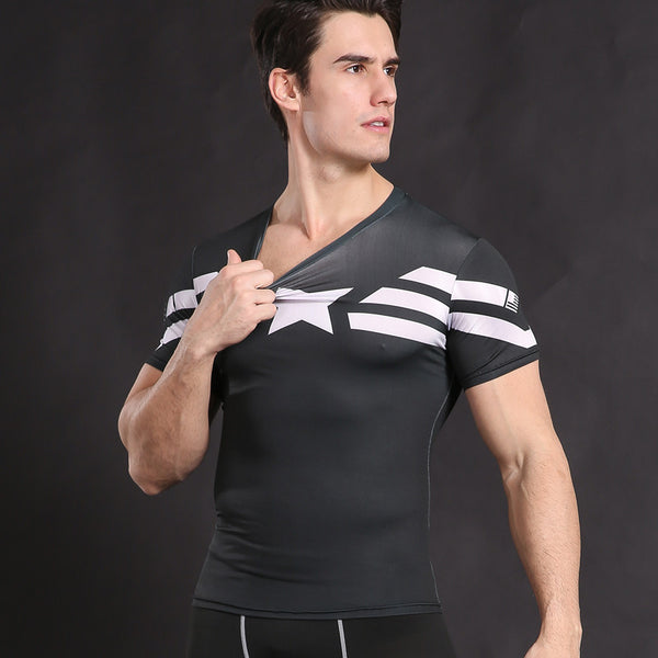CAPTAIN AMERICA Compression Shirt (Short Sleeve)