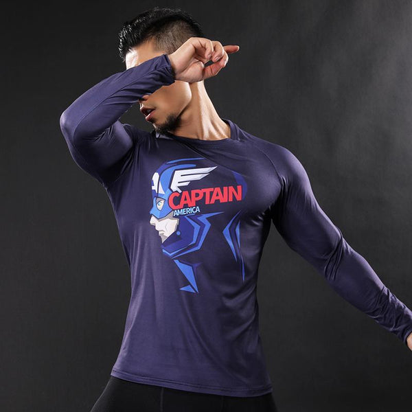 CAPTAIN AMERICA Compression Shirt for Men (Long Sleeve)