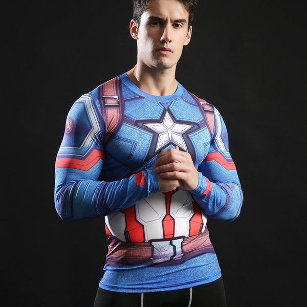 CAPTAIN AMERICA Compression Shirt for Men (Long Sleeve)