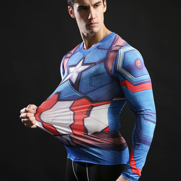 CAPTAIN AMERICA Compression Shirt for Men (Long Sleeve)