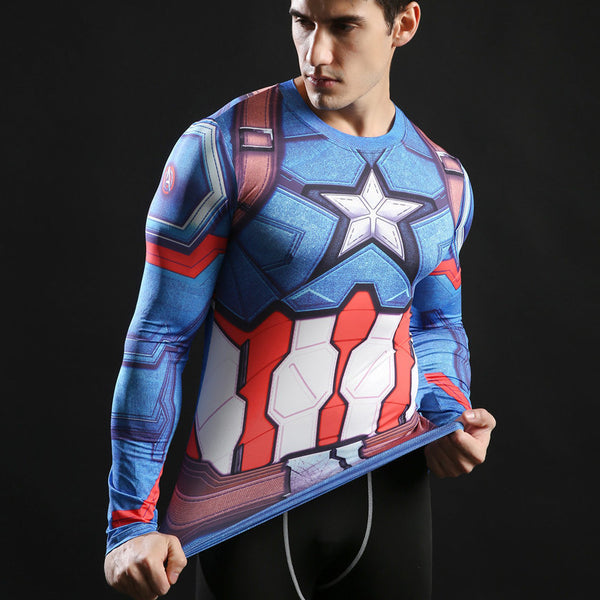 CAPTAIN AMERICA Compression Shirt for Men (Long Sleeve)