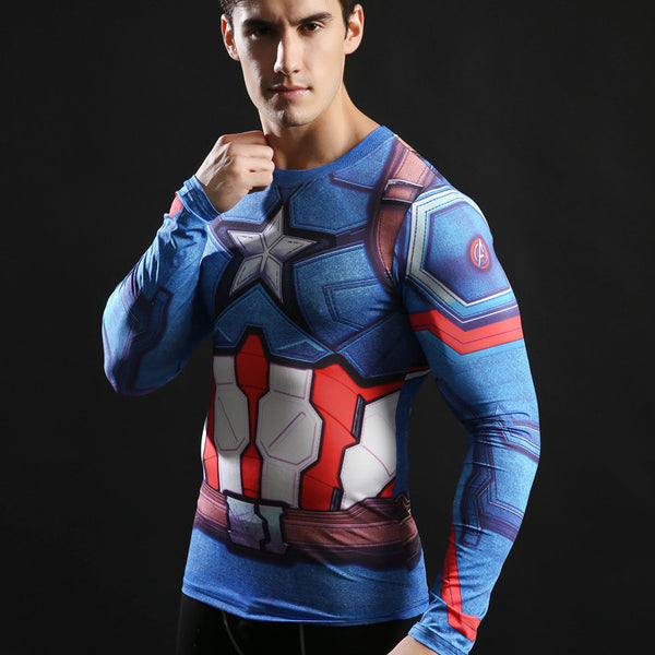 CAPTAIN AMERICA Compression Shirt for Men (Long Sleeve)