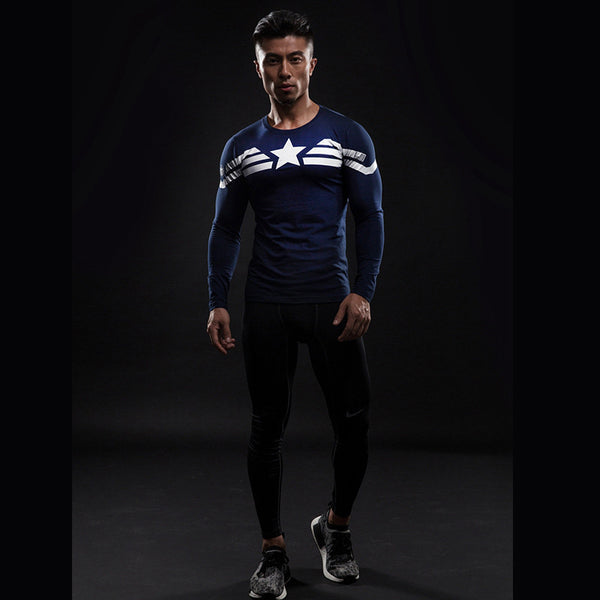 CAPTAIN AMERICA Compression Shirt for Men (Long Sleeve)