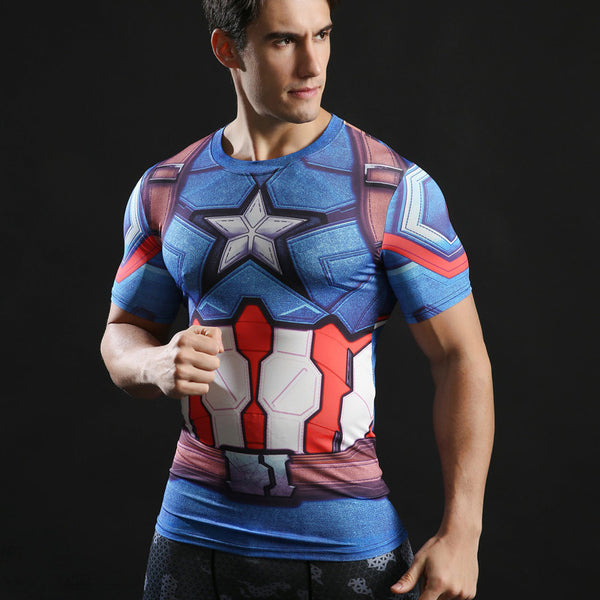 CAPTAIN AMERICA Compression Shirt for Men (Short Sleeve)