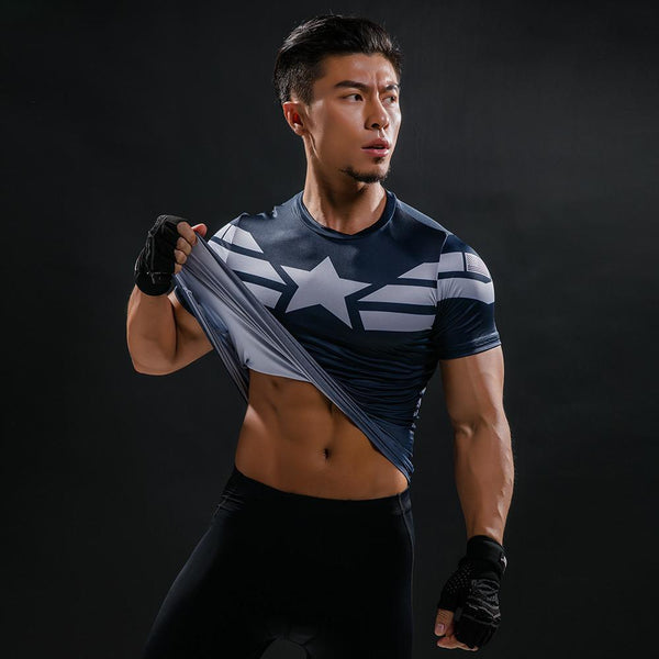 CAPTAIN AMERICA Compression Shirt for Men (Short Sleeve)