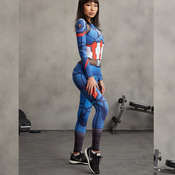 Captain America t-shirt The Winter Soldier tee shirt sport compression  costume femme