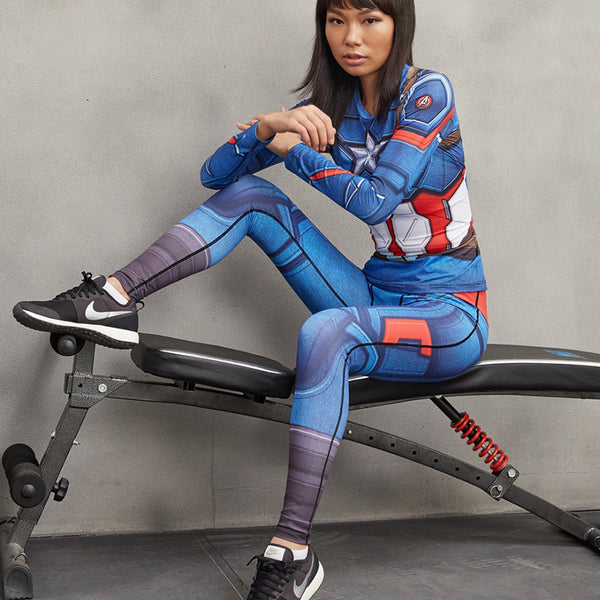 CAPTAIN AMERICA Compression Shirt for Women (Long Sleeve)