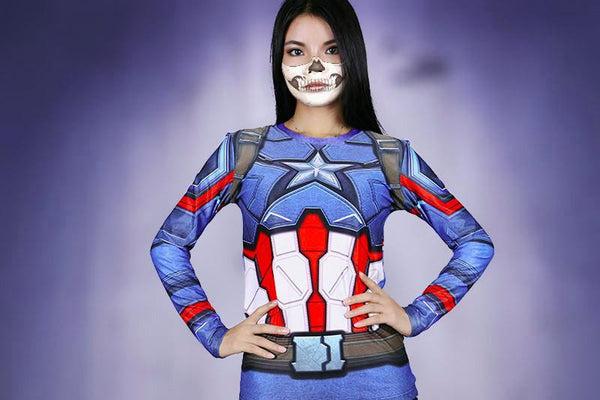 CAPTAIN AMERICA Compression Shirt for Women (Long Sleeve)