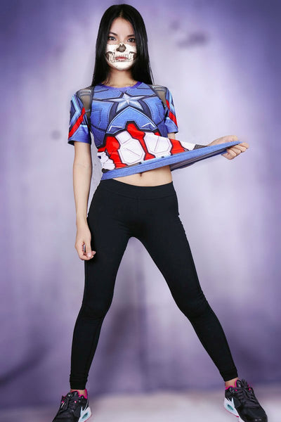 CAPTAIN AMERICA Compression Shirt for Women (Long Sleeve)