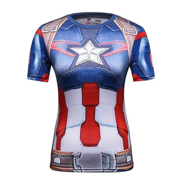 CAPTAIN AMERICA Compression Shirt for Women (Short Sleeve)