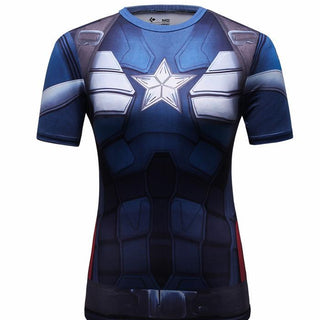CAPTAIN AMERICA Compression Shirt for Women (Short Sleeve)