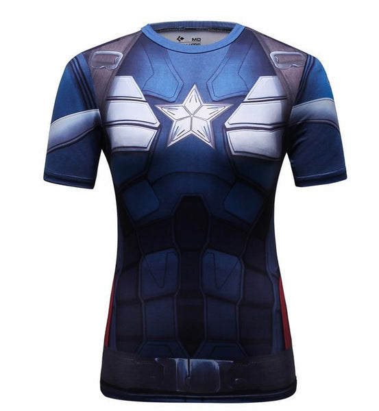 CAPTAIN AMERICA Compression Shirt for Women (Short Sleeve)