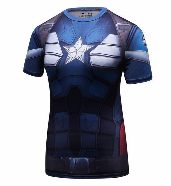 CAPTAIN AMERICA Compression Shirt for Women (Short Sleeve)