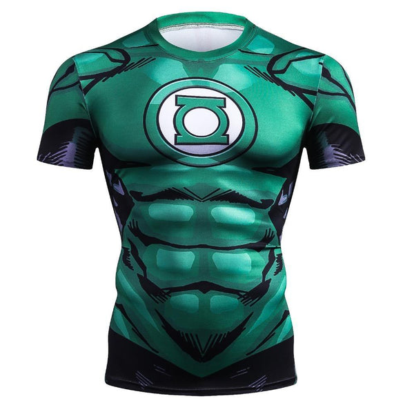 Comic GREEN LANTERN Short Sleeve Compression Shirt for Men