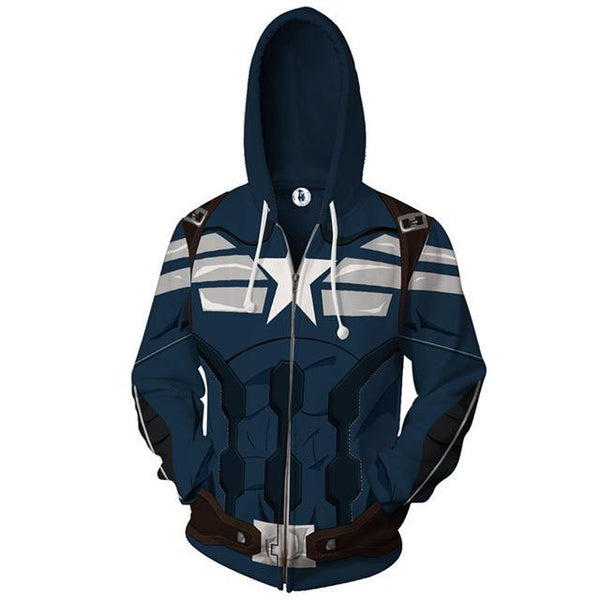 Dark Blue CAPTAIN AMERICA Hoodie Jacket