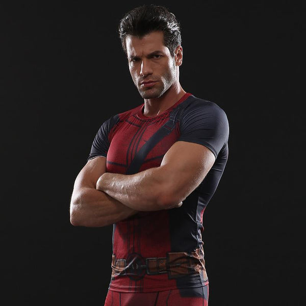 DEADPOOL 2 Short Sleeve Compression Shirt for Men