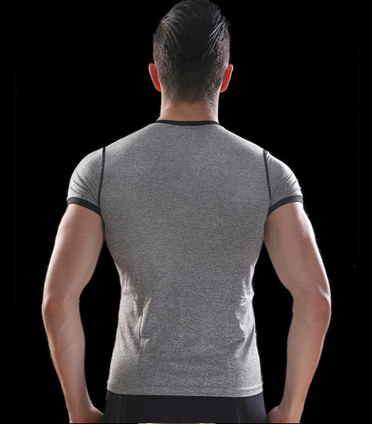 Gray PUNISHER Compression Shirt for Men (Short Sleeve)