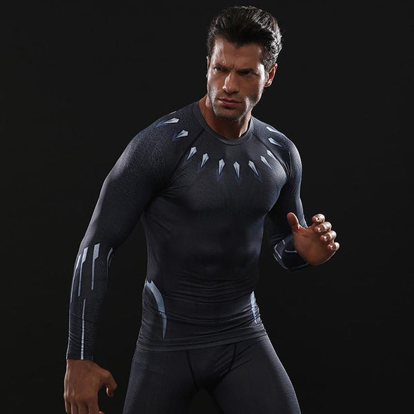 Infinity War BLACK PANTHER Long Sleeve Compression Shirt for Men