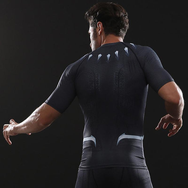 Infinity War BLACK PANTHER Short Sleeve Compression Shirt